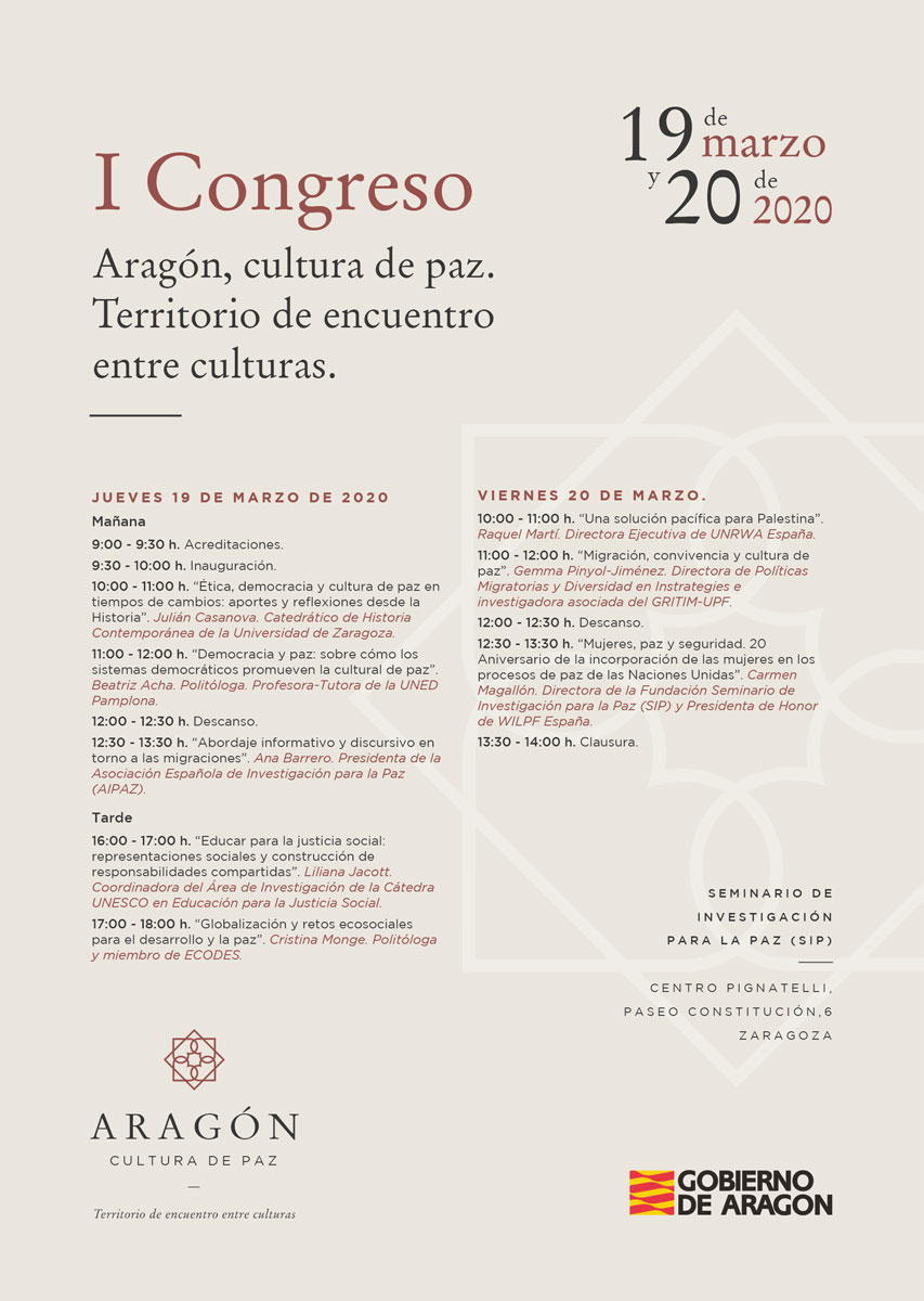 I Congreso Aragón, cultura de paz